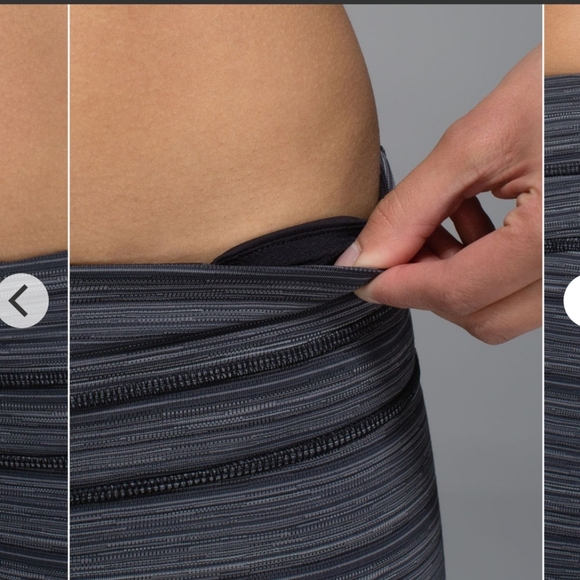 Lululemon Run Inspire Crop Leggings Cyber Stripe Deep Coal Black size 6 - Picture 5 of 16